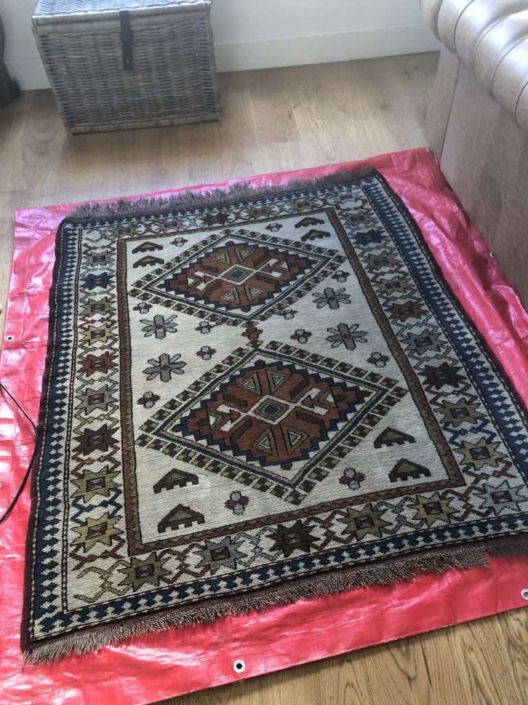 Stained Oriental Rug